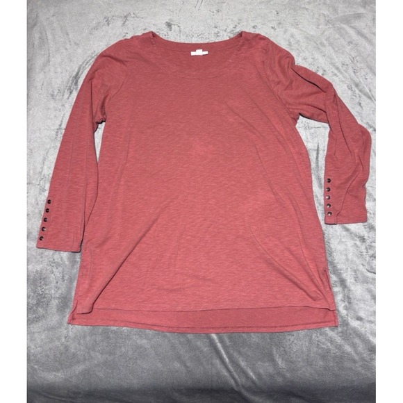 J. Jill Tops - J Jill Women Size L Red Long Sleeve Shirt Stained